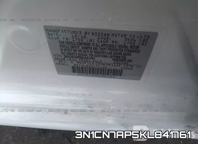 3N1CN7AP5KL841761 фото 6