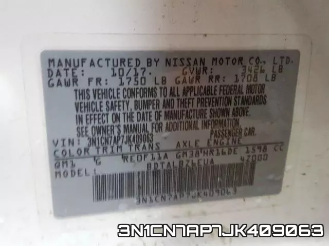 3N1CN7AP7JK409063 фото 2
