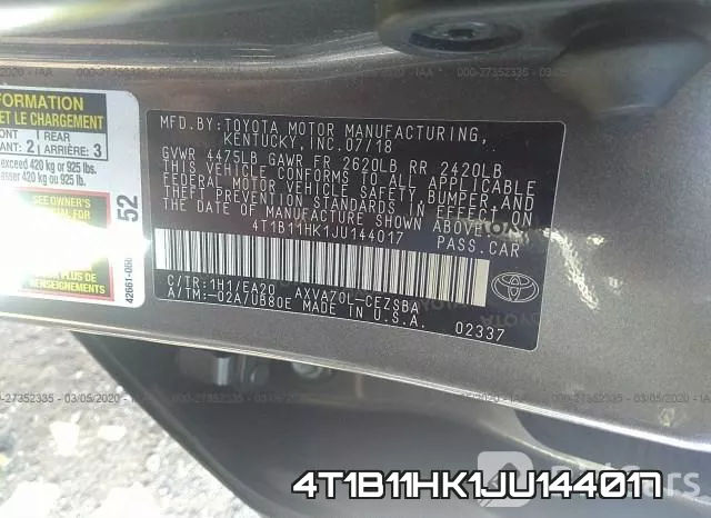 4T1B11HK1JU144017 фото 7