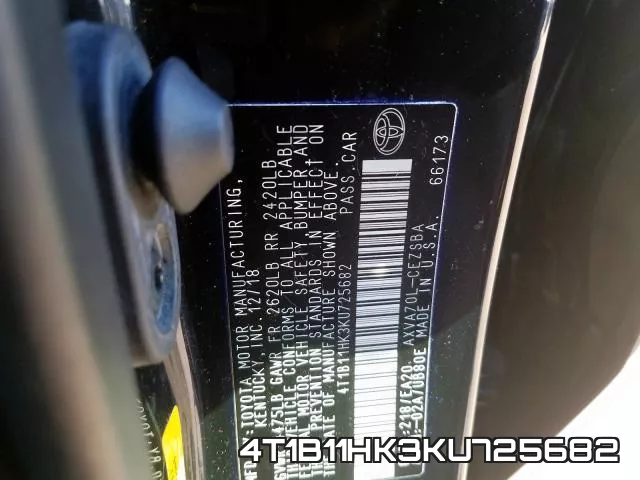 4T1B11HK3KU725682 фото 2