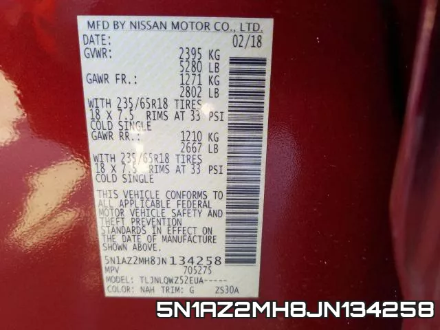 5N1AZ2MH8JN134258 фото 2