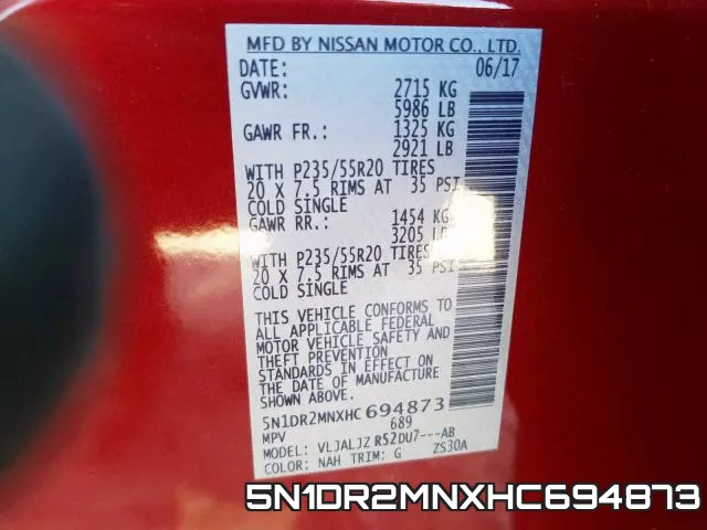 5N1DR2MNXHC694873 фото 2