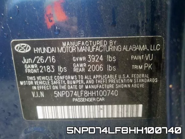 5NPD74LF8HH100740 фото 2