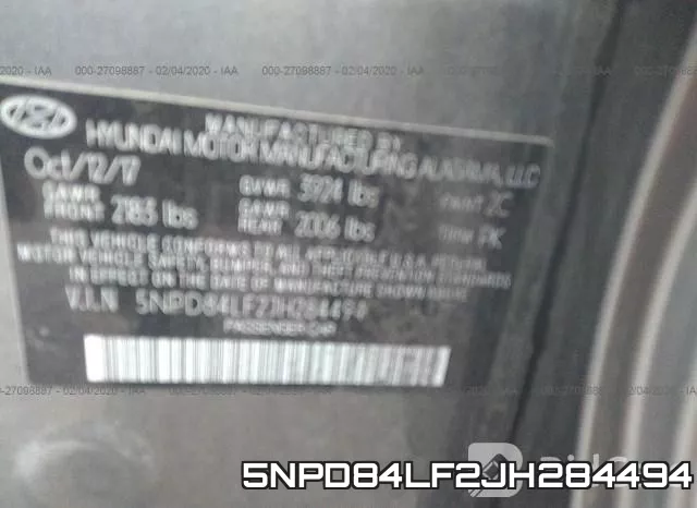 5NPD84LF2JH284494 фото 8