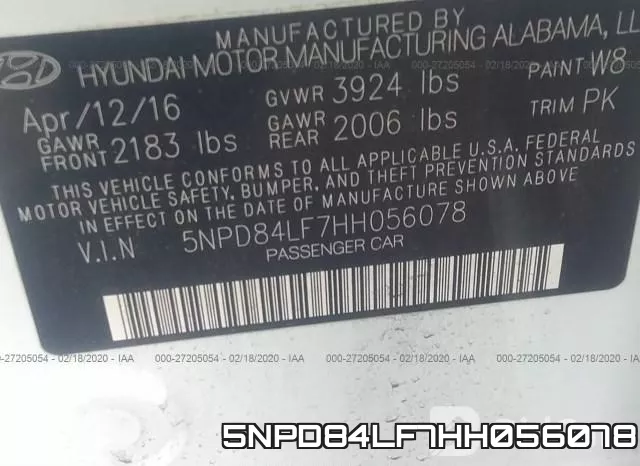 5NPD84LF7HH056078 фото 6