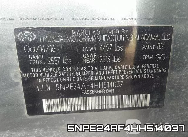5NPE24AF4HH514037 фото 7
