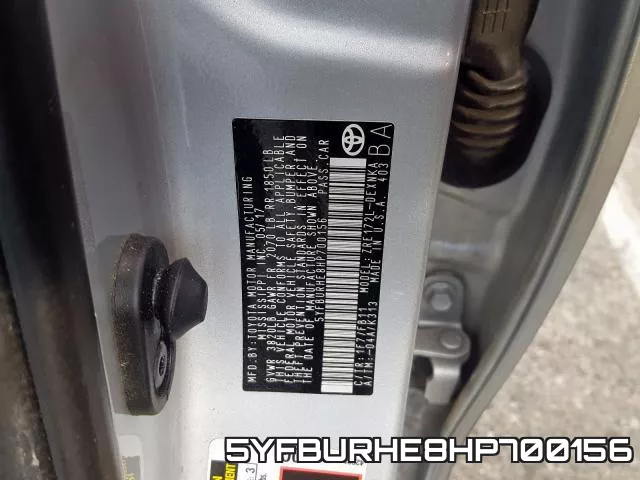 5YFBURHE8HP700156 фото 2