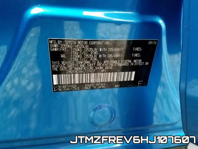 JTMZFREV6HJ107607 фото 2