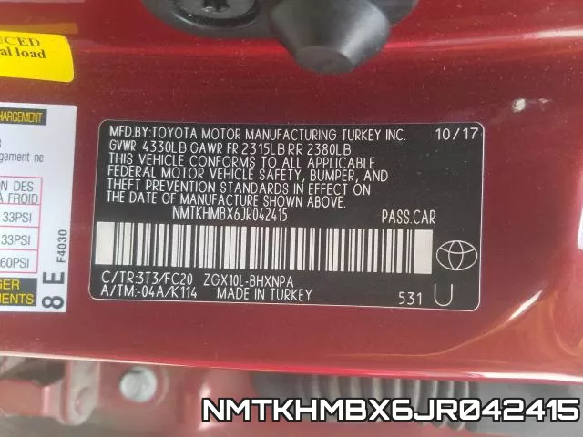 NMTKHMBX6JR042415 фото 2