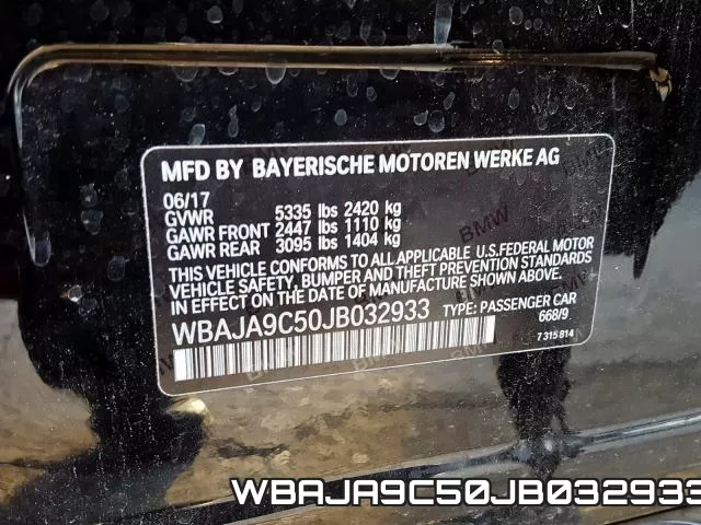 WBAJA9C50JB032933 фото 2