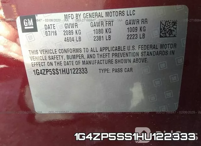 1G4ZP5SS1HU122333 фото 6