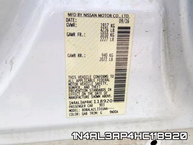 1N4AL3AP4HC118920 фото 2