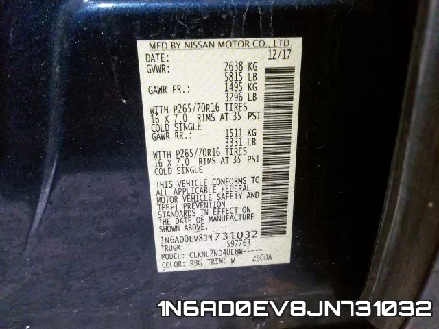 1N6AD0EV8JN731032 фото 2
