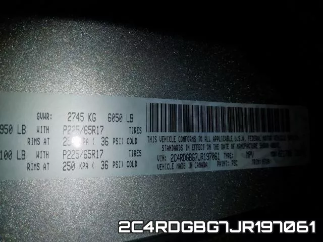 2C4RDGBG7JR197061 фото 2