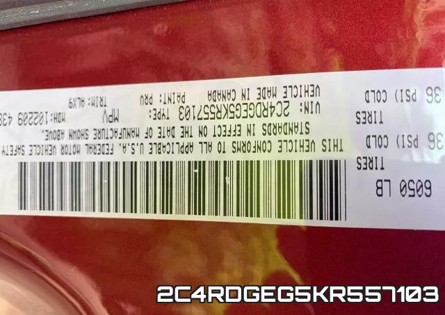 2C4RDGEG5KR557103 фото 2
