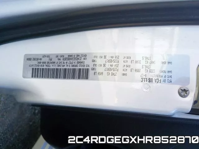 2C4RDGEGXHR852870 фото 2