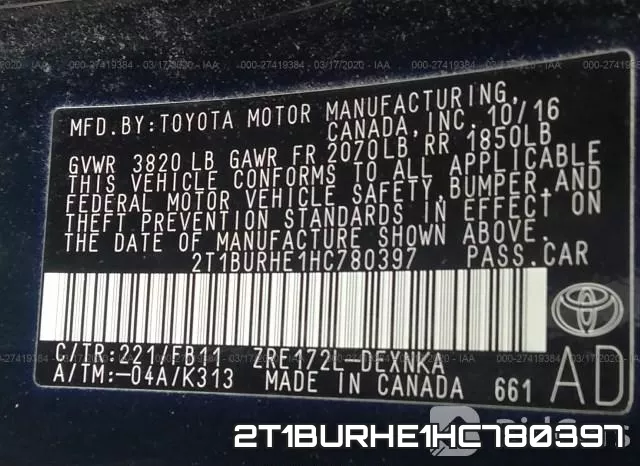 2T1BURHE1HC780397 фото 6