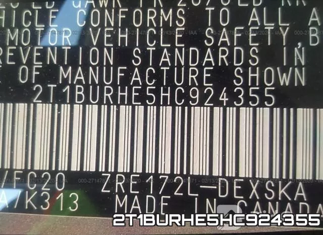 2T1BURHE5HC924355 фото 9