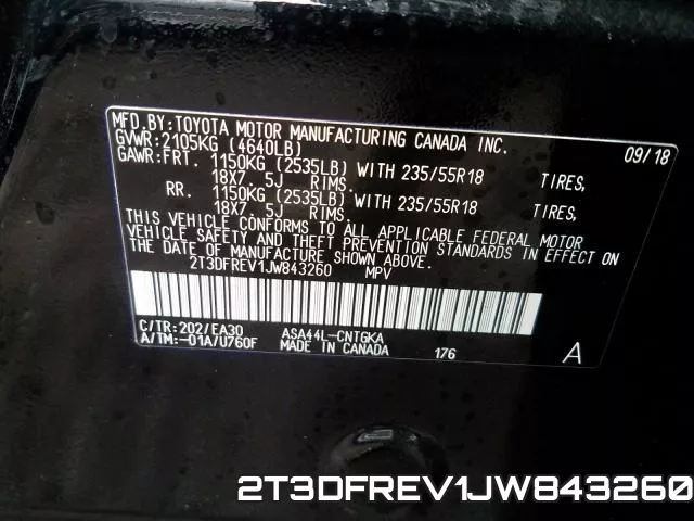2T3DFREV1JW843260 фото 2