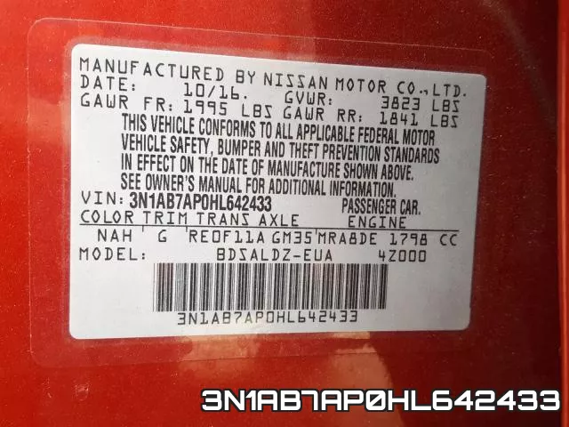 3N1AB7AP0HL642433 фото 2