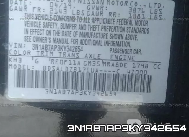 3N1AB7AP3KY342654 фото 6