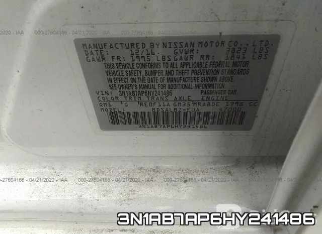3N1AB7AP6HY241486 фото 6