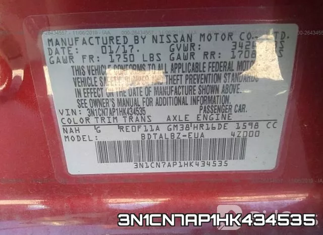 3N1CN7AP1HK434535 фото 6