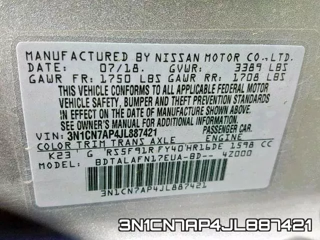 3N1CN7AP4JL887421 фото 2