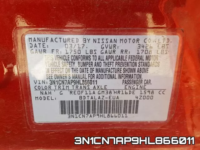 3N1CN7AP9HL866011 фото 2