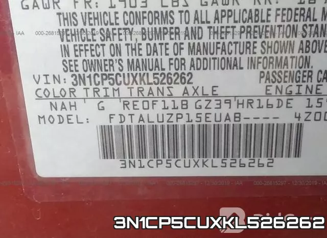 3N1CP5CUXKL526262 фото 6