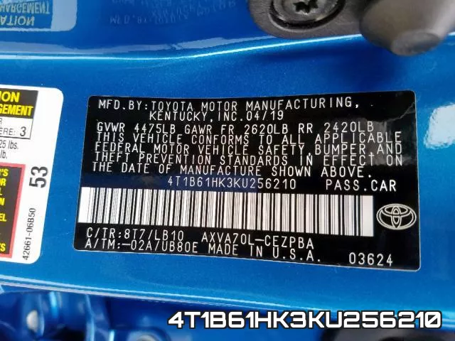 4T1B61HK3KU256210 фото 2