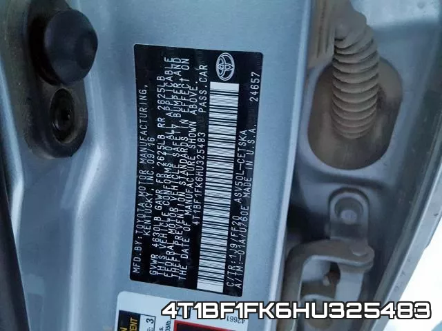 4T1BF1FK6HU325483 фото 2