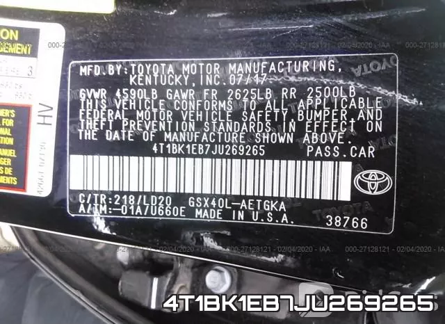 4T1BK1EB7JU269265 фото 6