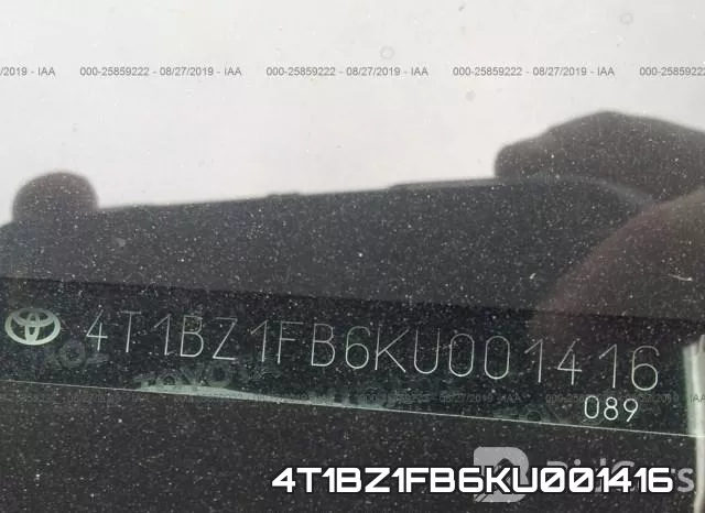 4T1BZ1FB6KU001416 фото 8