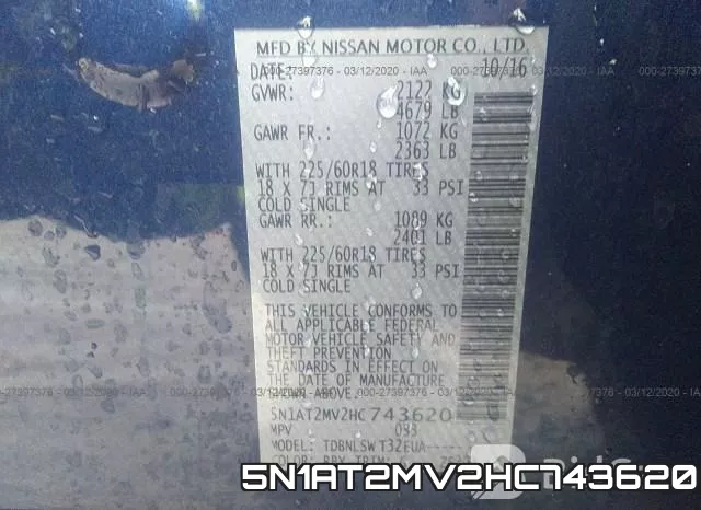 5N1AT2MV2HC743620 фото 9