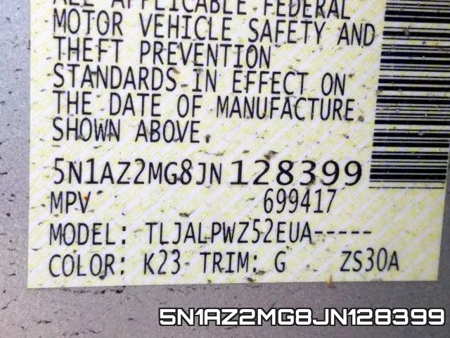 5N1AZ2MG8JN128399 фото 2
