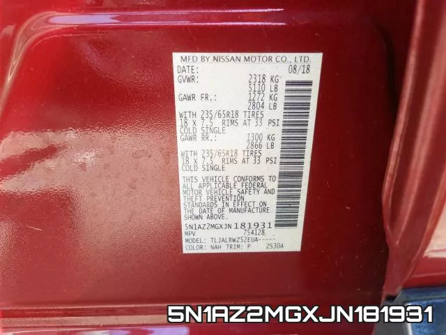 5N1AZ2MGXJN181931 фото 2