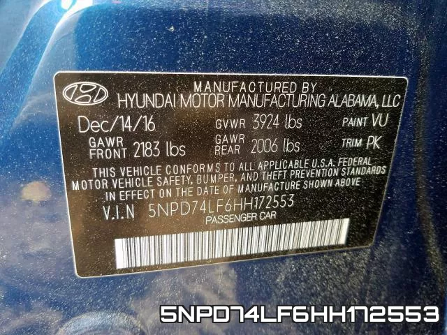 5NPD74LF6HH172553 фото 2