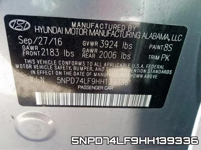 5NPD74LF9HH139336 фото 2