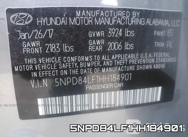 5NPD84LF1HH184901 фото 6