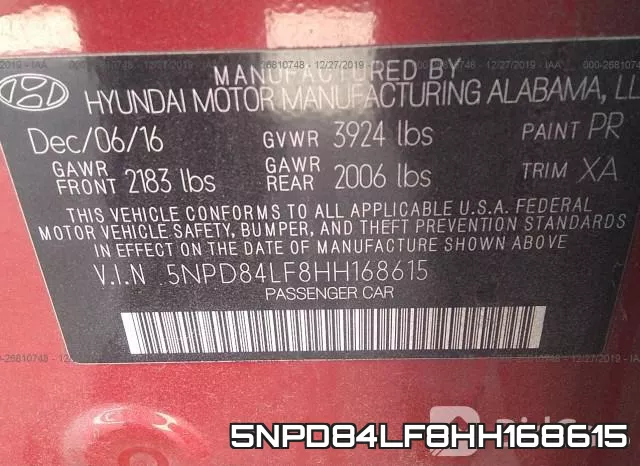 5NPD84LF8HH168615 фото 4