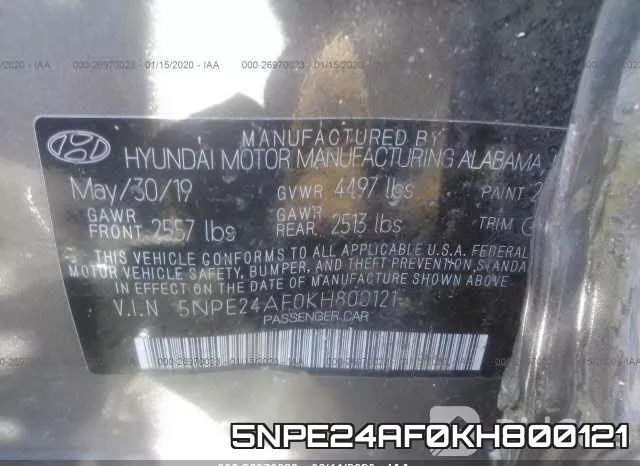 5NPE24AF0KH800121 фото 7