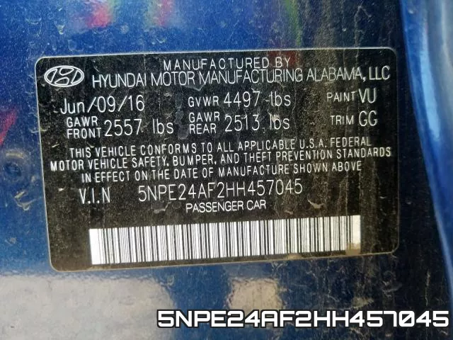 5NPE24AF2HH457045 фото 2