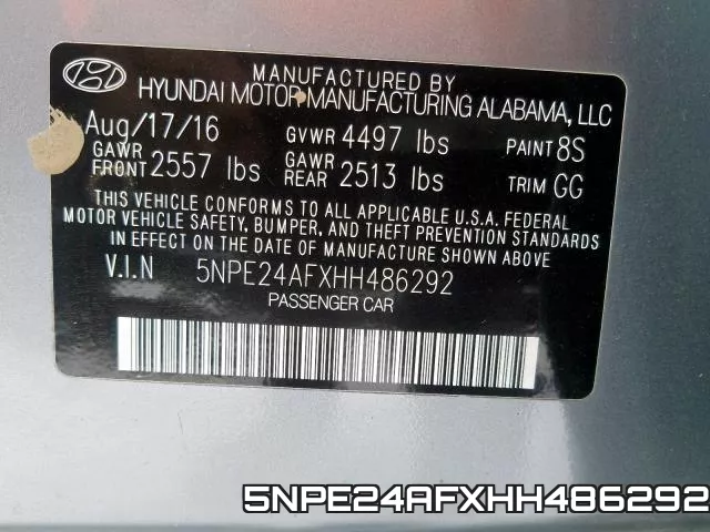 5NPE24AFXHH486292 фото 2