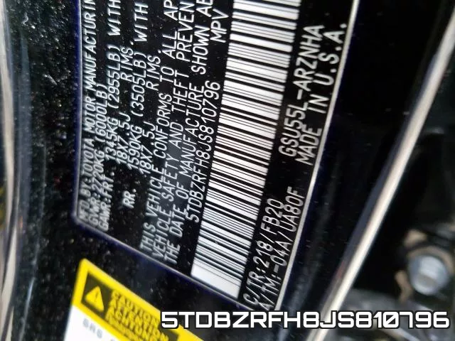 5TDBZRFH8JS810796 фото 2