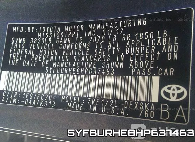 5YFBURHE8HP637463 фото 8