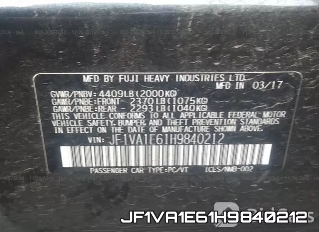 JF1VA1E61H9840212 фото 8