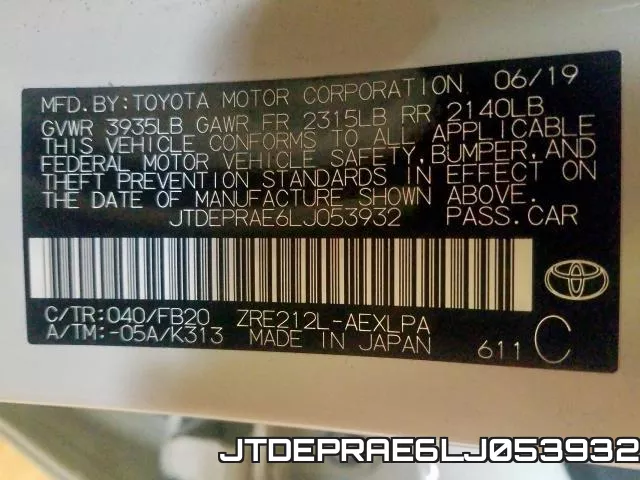 JTDEPRAE6LJ053932 фото 2