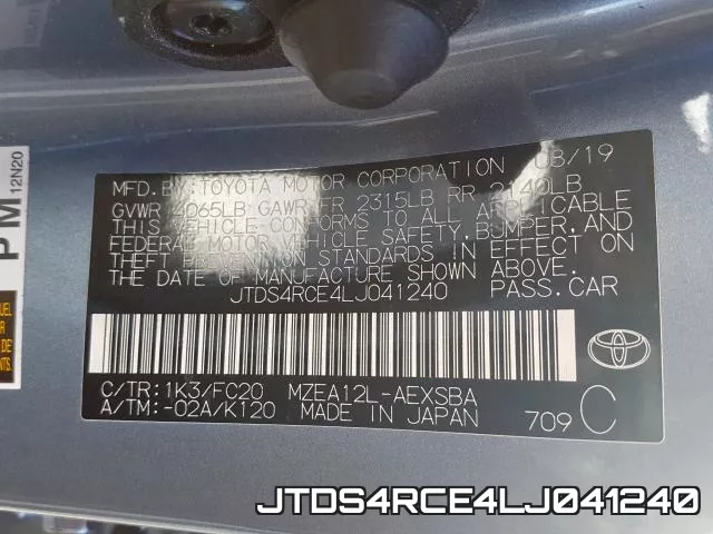 JTDS4RCE4LJ041240 фото 2