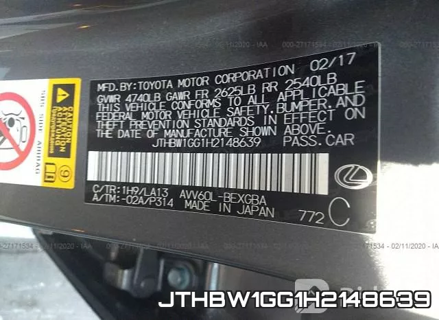 JTHBW1GG1H2148639 фото 7